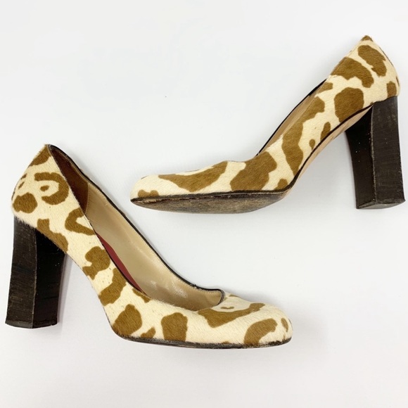 kate spade Shoes - Kate Spade Calf Hair Giraffe Print Block Heels 8